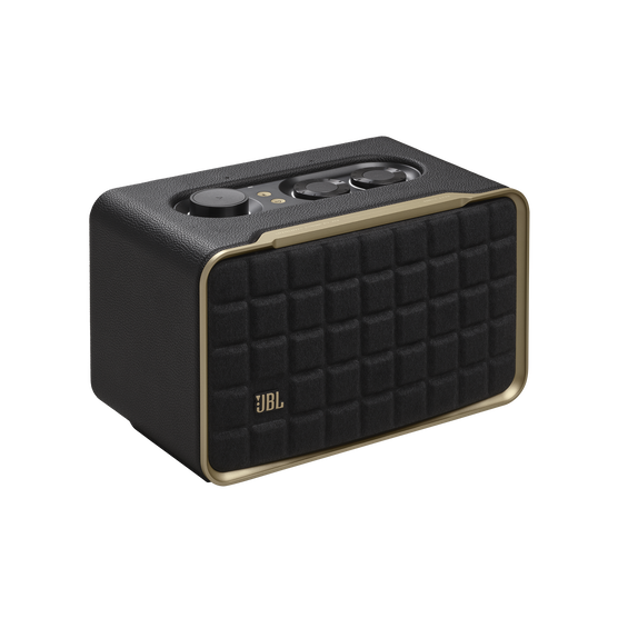 JBL Authentics 200 - Black - Smart home speaker with Wi-Fi, Bluetooth and Voice Assistants with retro design - Hero