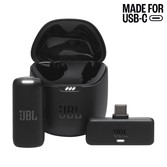 JBL Quantum Stream Wireless USB-C - Black - Wearable wireless streaming microphone - Hero