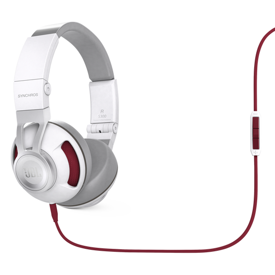 Synchros S300a - White / Red - Synchros on-ear stereo headphones - Hero