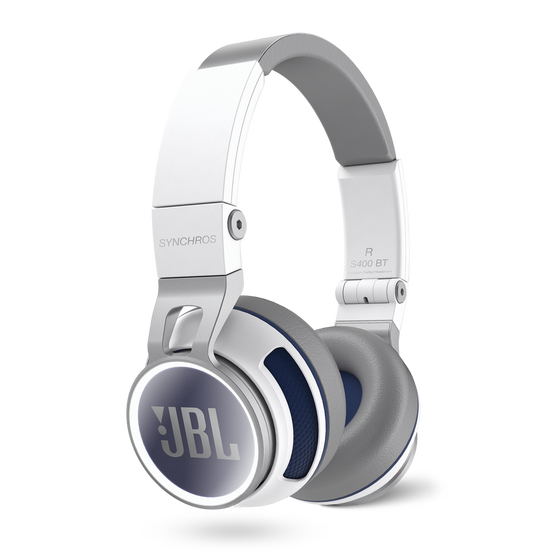 Synchros S400BT - White - JBL stereo heapdhones with Bluetooth 3.0 wireless freedom - Hero