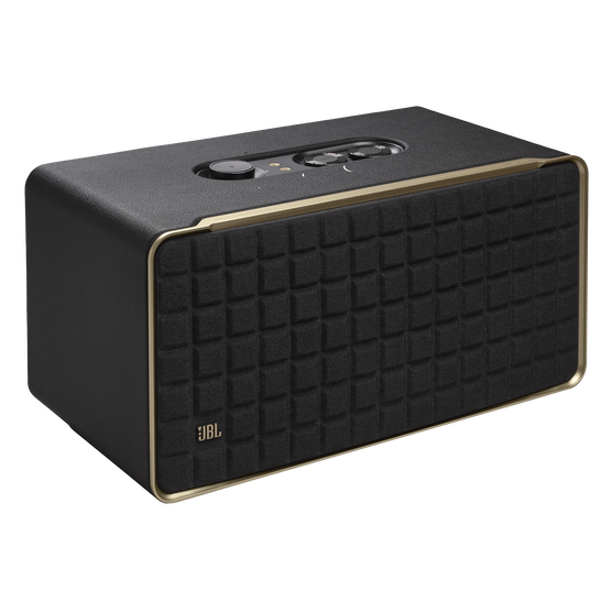 JBL Authentics 500 - Black - Hi-fidelity smart home speaker with Wi-Fi, Bluetooth and Voice Assistants with retro design. - Hero
