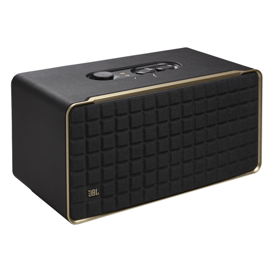 JBL Authentics 500 - Black - Hi-fidelity smart home speaker with Wi-Fi, Bluetooth and Voice Assistants with retro design. - Hero