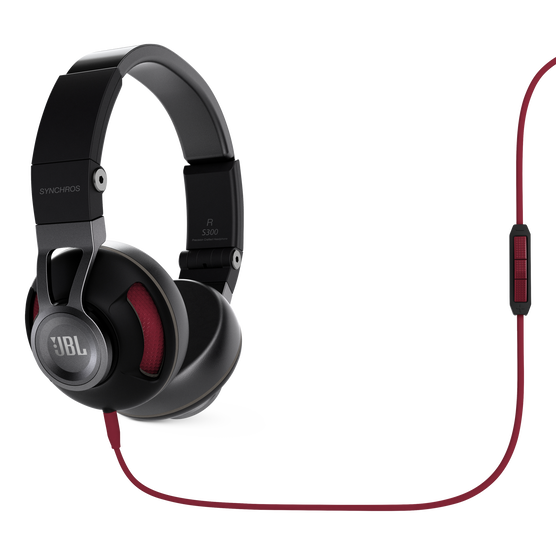 Synchros S300a - Black / Red - Synchros on-ear stereo headphones - Hero